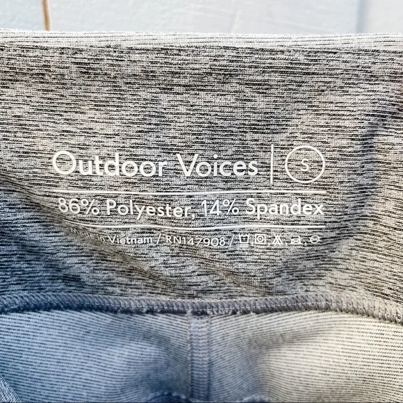 Outdoor Voices Two-Tone Warmup Crop Leggings Ash Dove Dark Grey Light Gray Small - Picture 12 of 16